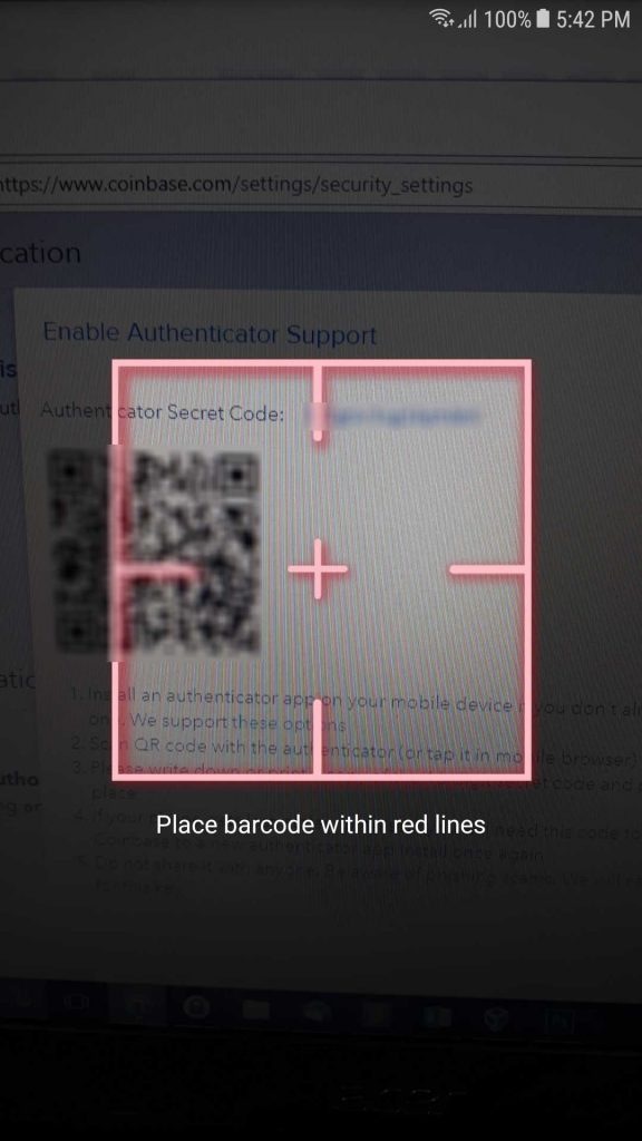 google authenticator scan barcode