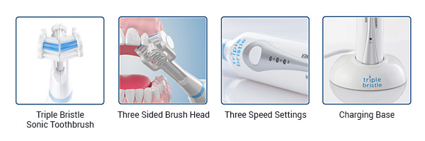 triple bristle sonic toothbrush