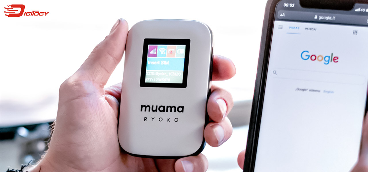 Ryoko MUAMA Mobile WiFi Portable Hotspot with 500MB Data 4G LTE WiFi Speed Secure Connection Shareable with 10 Devices Global Coverage in 134 Countries SIM Card Included No Roaming Worldwide